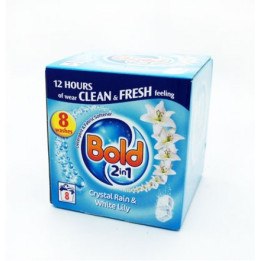 BOLD 2IN1 CRYSTAL RAIN  WHITE LILY 8W TABLETKI DO PRANIA