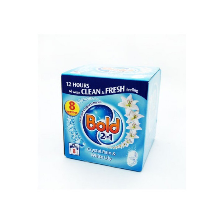 BOLD 2IN1 CRYSTAL RAIN  WHITE LILY 8W TABLETKI DO PRANIA