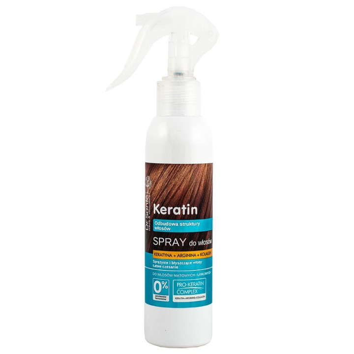 SPRAY DO WŁOSÓW Z KERATYNĄ, ARGININĄ I KOLAGENEM DO WŁOSÓW MATOWYCH I ŁAMLIWYCH 150ML