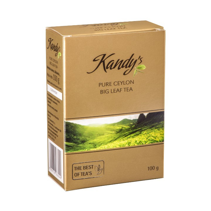 KANDYS PURE CEYLON BIG  LEAF TEA OP HERBATA LIŚCIASTA CZARNA 100G